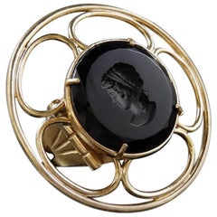 bronze and black engraved Murano glass ring by Patrizia Daliana 9