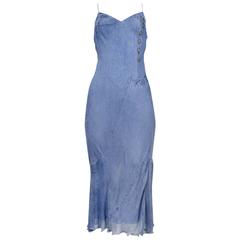 Christian Dior Trompe L'oeil Denim Slip Dress 2000