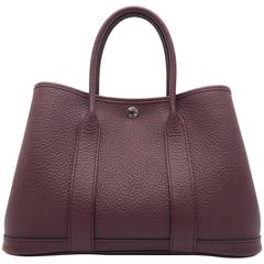 Hermes Garden Party TPM Bordeaux Wine Red Clemence Leather Tote Bag For ...