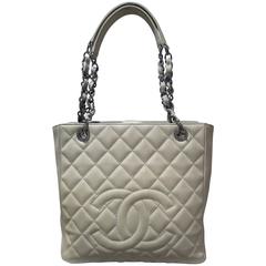 Chanel white silver hardware shoulder bag