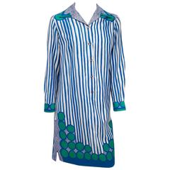 1960s Vera Graphic Print Cotton Sheath Dress 5