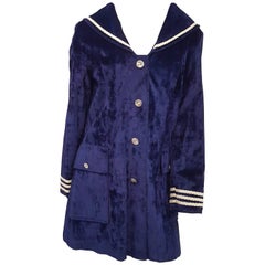 1960s Crushed Velvet Nautical Coat 7