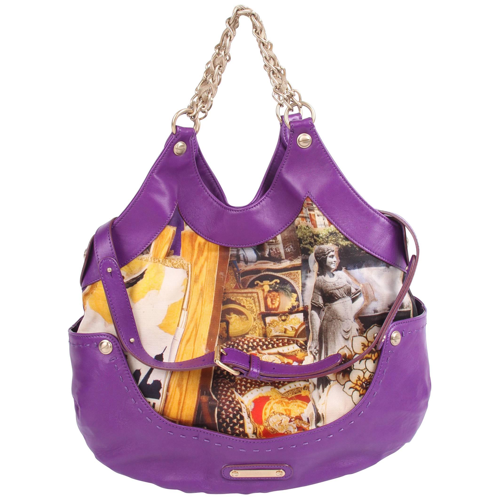 Versace & Tim Roeloffs Art Print Kiss Shopper Bag - purple 2008 For Sale