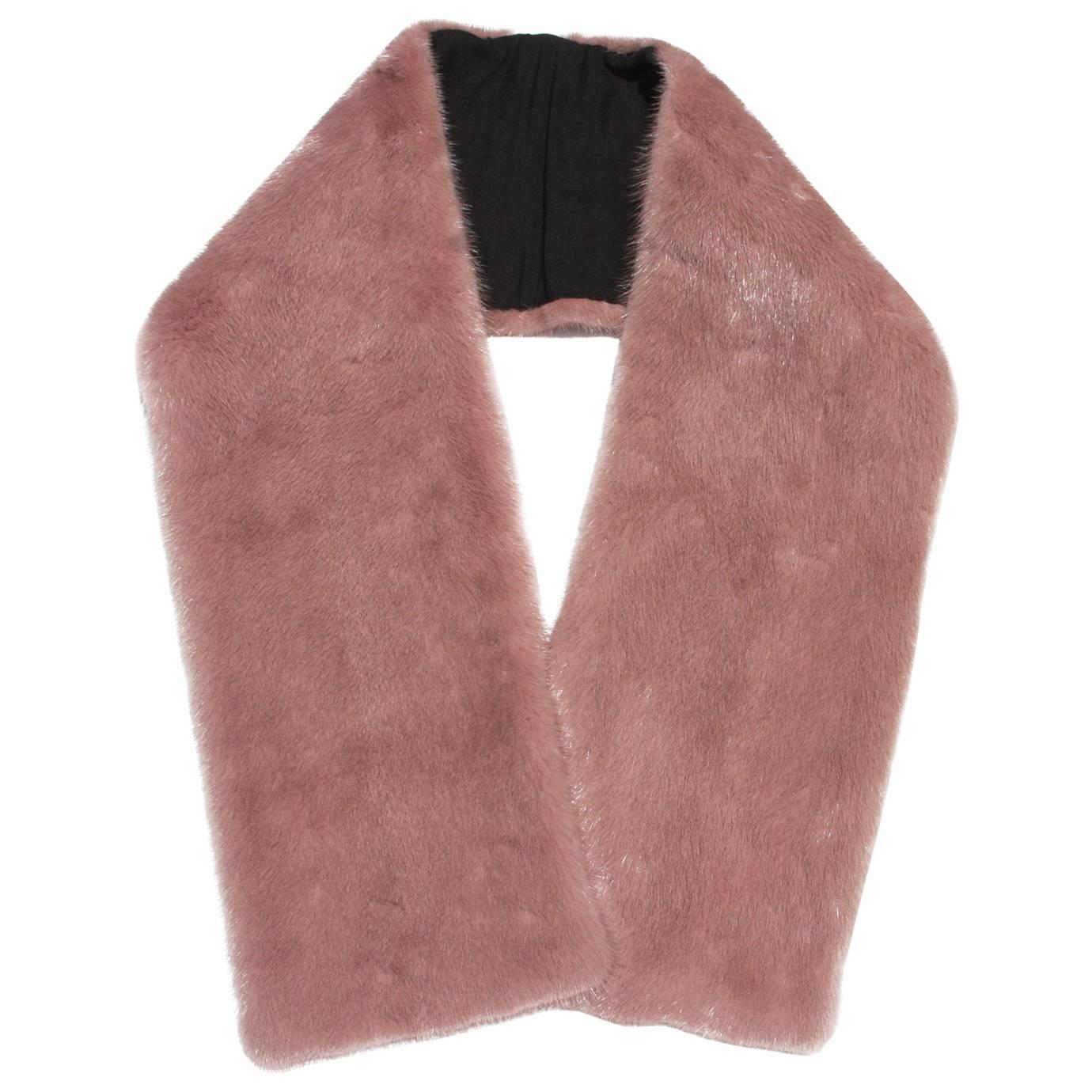 New GUCCI $2200 MINK Blush Pink Long Stole Scarf Wrap 50" x 7"