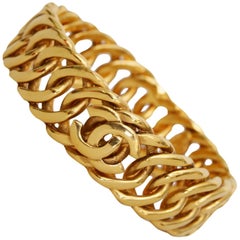 Vintage Chanel Gold-tone Chain Bracelet, 1990s 