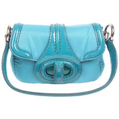 Prada Pattina Sottospalla Handbag - turquoise 