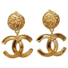 A Pair of 1990s Chanel Clip-on Logo Earrings 