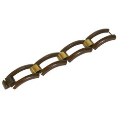 Bracciale a serbatoio Deco in bachelite marrone