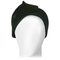 Lanvin by Claude Montana Haute Couture Strohhut aus Cloche