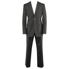 Men's BURBERRY LONDON 40 Regular Black Solid Wool Blend 34 34 Suit