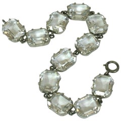 Art Deco Crystal Paste Link Bracelet