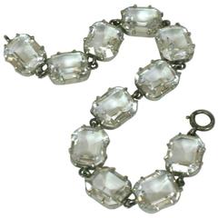 Art Deco Crystal Paste Link Bracelet 12