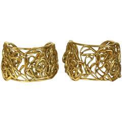 Wonderful Yves Saint Laurent Sculptural Heart Cuffs 10