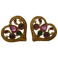 Christian Lacroix 1980's Heart Clip Earrings 8