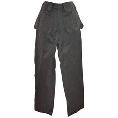 Yohji Yamamoto - Pantalon tablier gris acier et à plusieurs poches