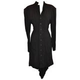 Yoji Yamamoto "Gothic Collection" Manteau/robe noir à boutons déconstruits