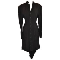 Vintage Yoji Yamamoto "Gothic Collection" Black Deconstructed Button Coat/Dress