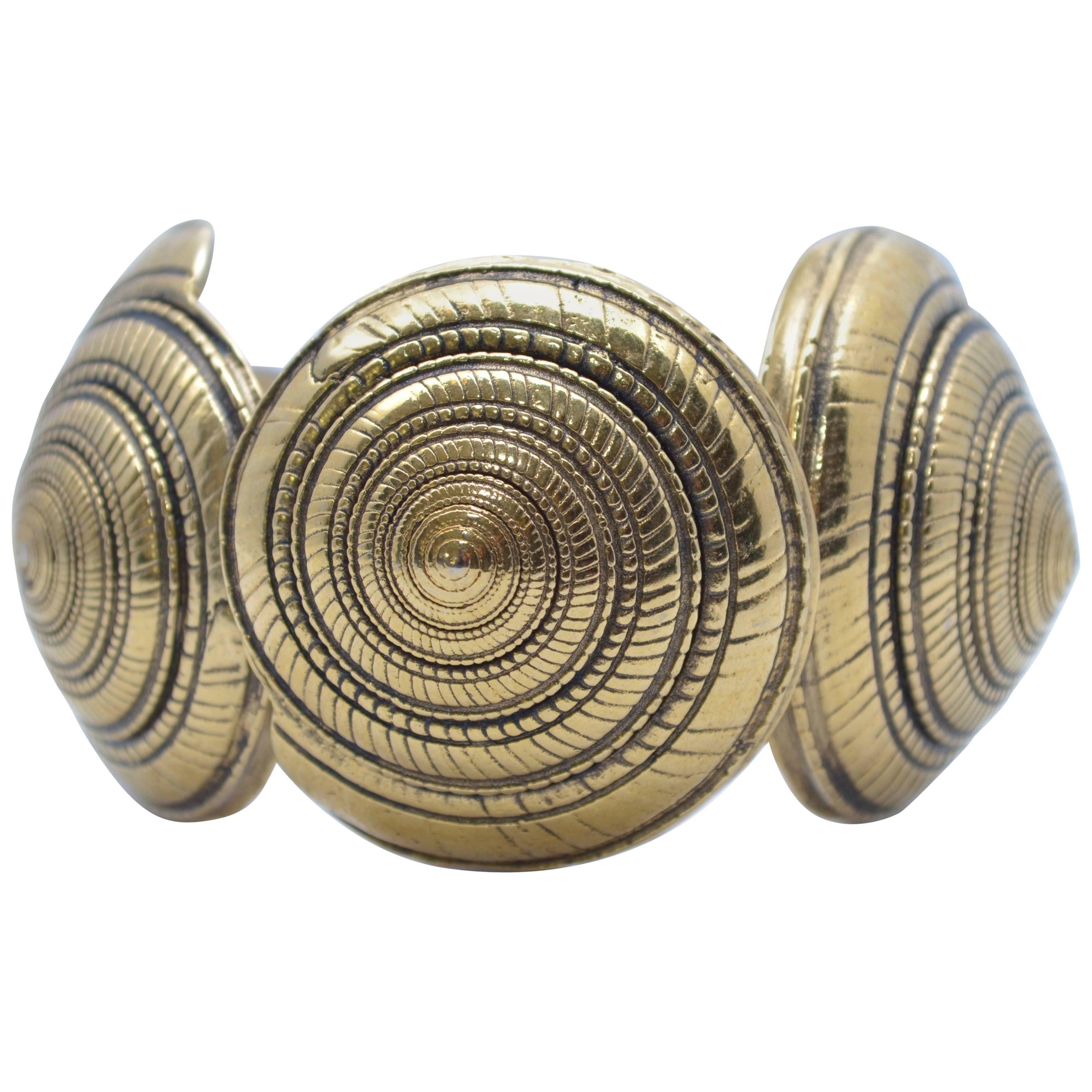 Yves Saint Laurent Rive Gauche 1970s Nautilus Shell Cuff