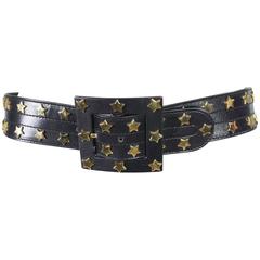 1980's Escada Leather Belt with Stars