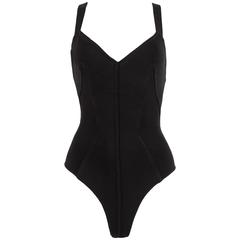 Alaia Spring-Summer 1990 black spandex knit bodysuit 7