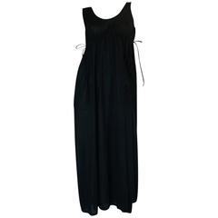1970s John Kloss Black Nylon Tabard Open Side Dress 8