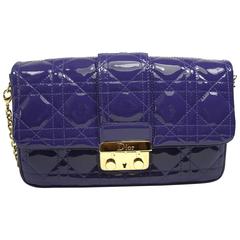 DIOR NEW LOCK Pouch in Violet patent leather and gold Hadware / BRAND NEW 