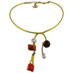 Christian Lacroix Vintage Abstract Jewelled Choker Necklace 4