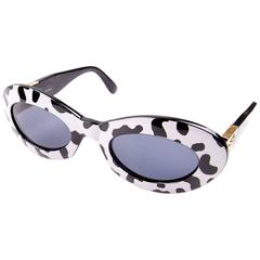 Gianni Versace Medusa Head Cow Print Sunglasses