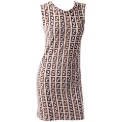 Vintage Fendi 90s Monogram Terry Towelling Dress