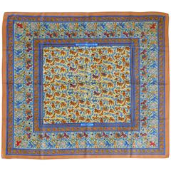 Hermès Rare Silk Carre Scarf "Chasse en Inde" by Michel Duchene