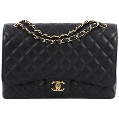 Chanel Classic Double Flap Bag Quilted Caviar Maxi