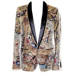 ICONIC DOLCE & GABBANA D&G PRINTED VELVET BLAZER JACKET for MEN