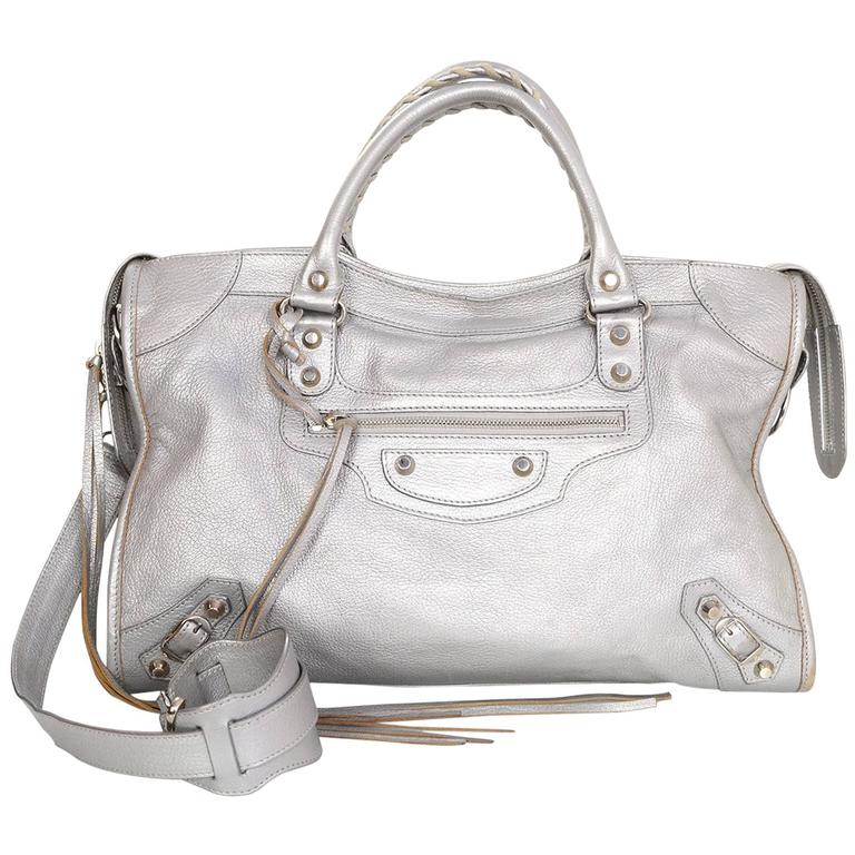 balenciaga motorcycle bag silver