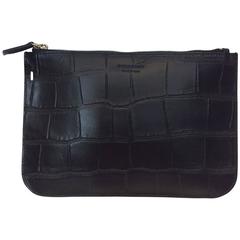 Givenchy Black Crocodile Embossed Clutch