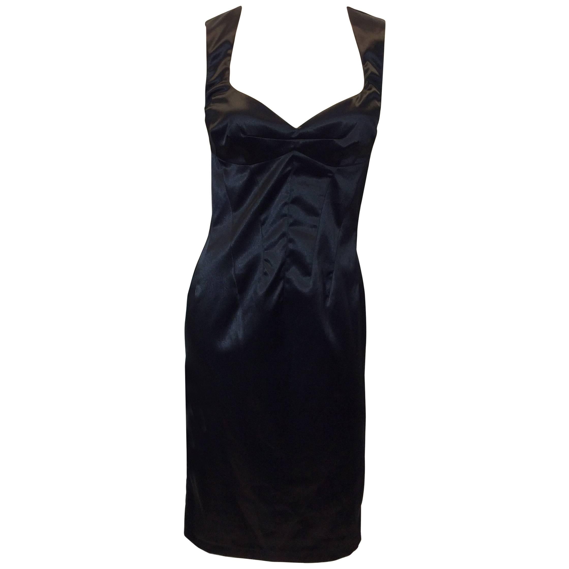Dolce & Gabanna Black Bustier Detail Dress For Sale