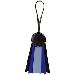 Hermes Black/Brown/Blue Paddock Flot Ribbon Bag Charm NIB