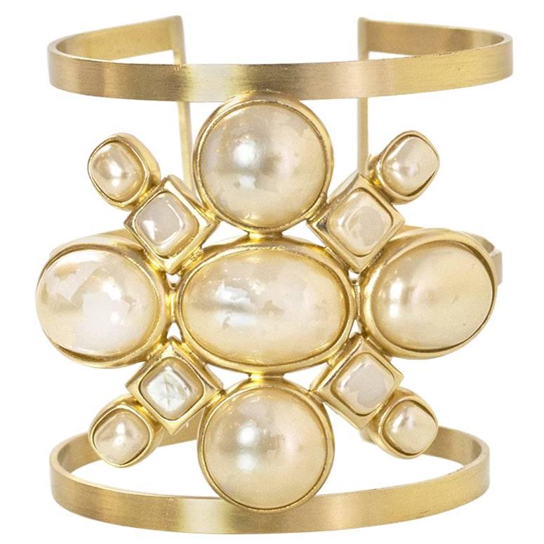 Chanel Pearl & Gold Arm Cuff