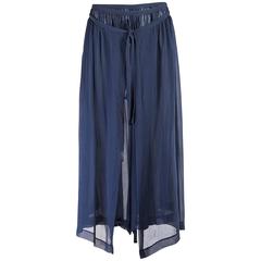 1990's Comme des Garçons Sheer Navy Chiffon Wrap Skirt 3