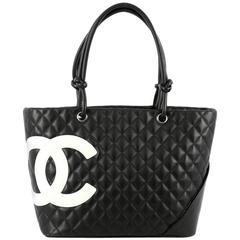 Chanel Cambon Tote Quilted Leather Large