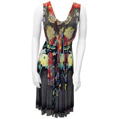 Etro Sheer Paisley Print Dress with Beaded Tie For Sale at 1stdibs