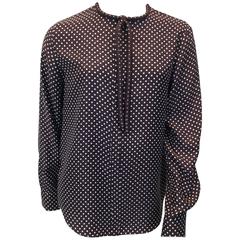 Chloe Brown Polka Dot Blouse with Neck Tie 5