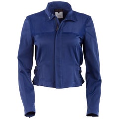 1980's Matsuda Cobalt Blue Fitted Moto Jacket
