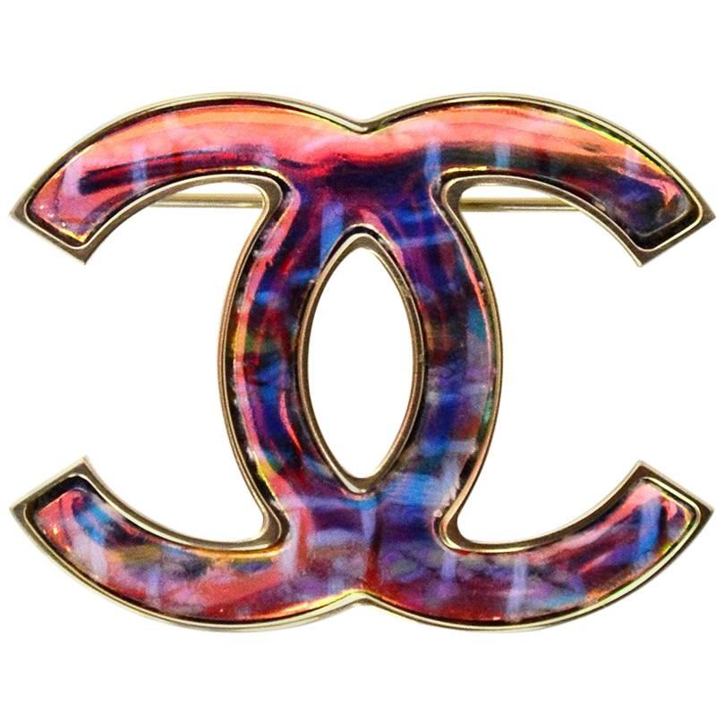 Chanel Iridescent CC Brooch Pin