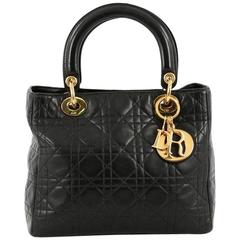 Christian Dior Lady Dior Handbag Cannage Quilt Lambskin Medium 8