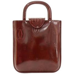 Cartier Happy Birthday Burgundy Patent Leather Hand Bag