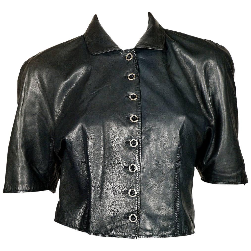 Gianni Versace Leather Crop Top