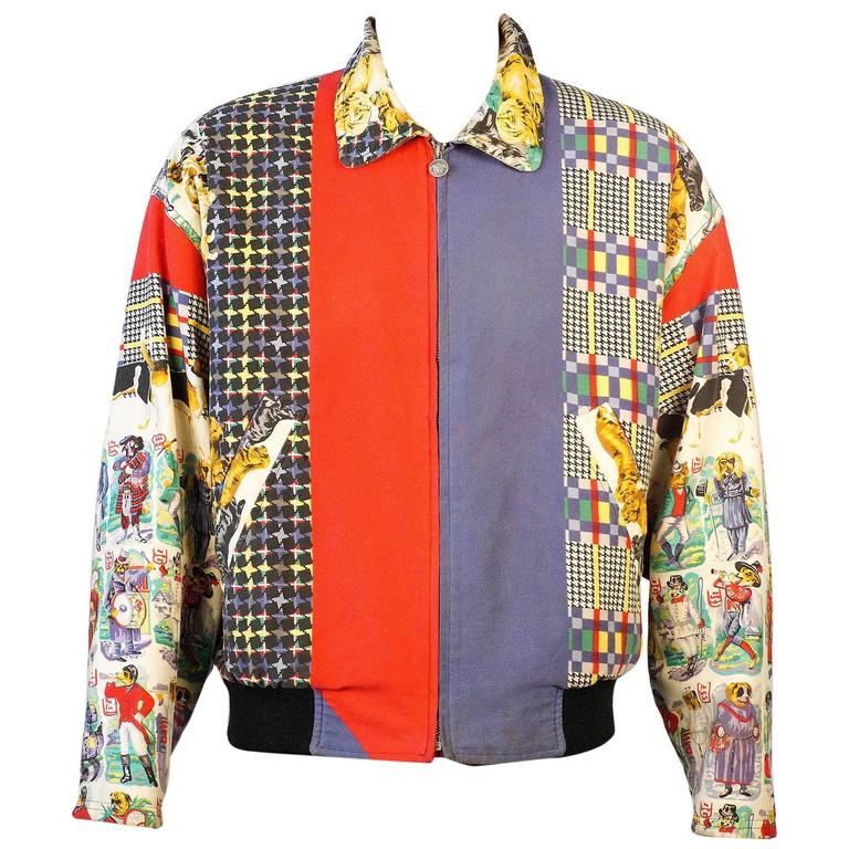 Rare Versus (Versace) Dog Print Jacket For Sale at 1stdibs