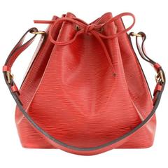Vintage Louis Vuitton Petit Noe Red Epi Leather Shoulder Bag 