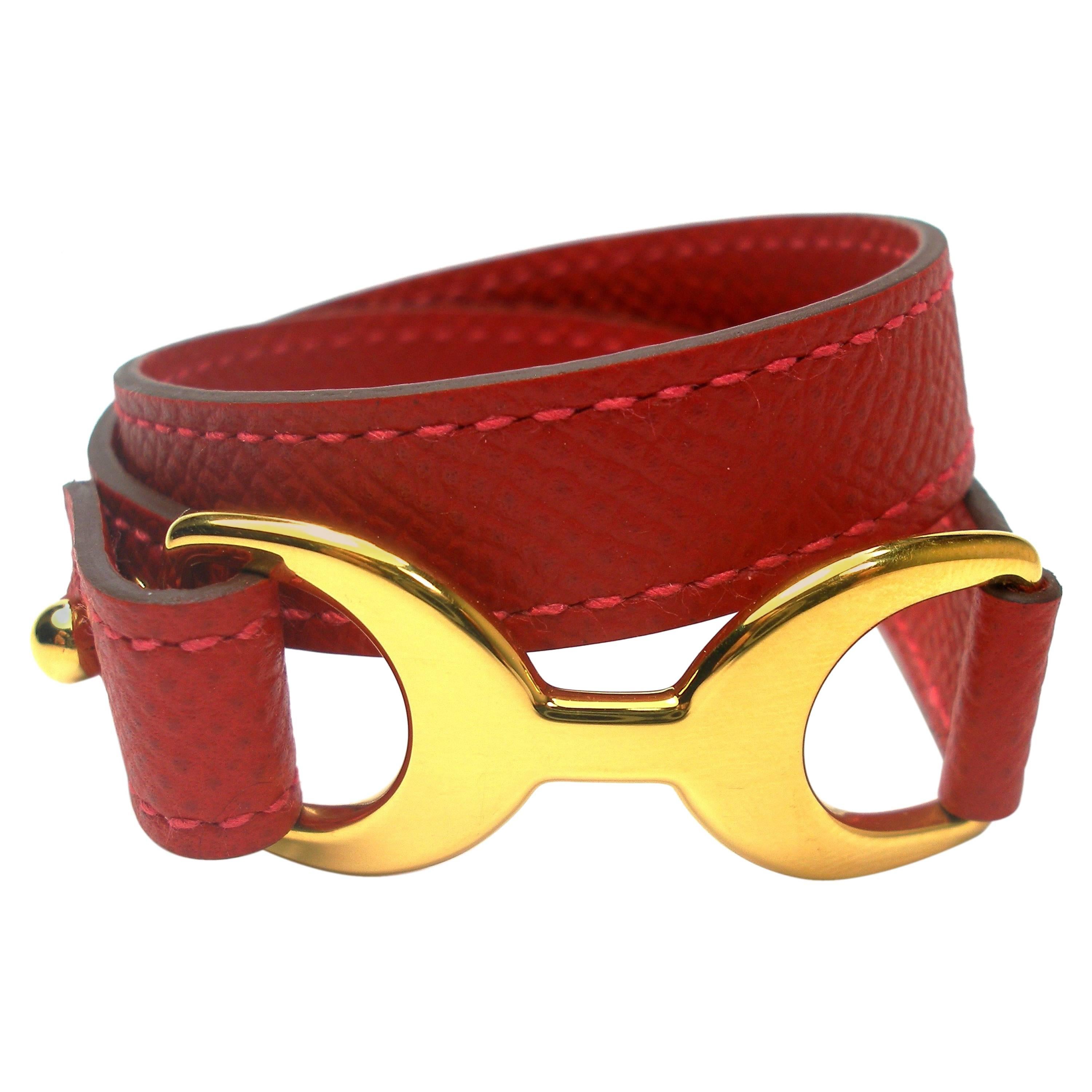  Hermès Baby Pavane Bracelet red epsom Gold Hw / BRAND NEW