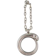 Vintage CARTIER Silver Metal Jaguar Hoop Key Chain